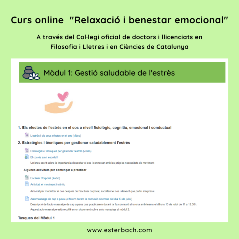 Curs online «Relaxació i benestar emocional»