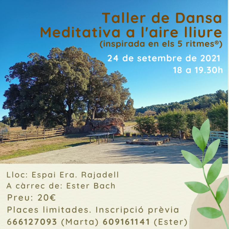 Taller de dansa meditativa a l’aire lliure | Taller de danza meditativa al aire libre