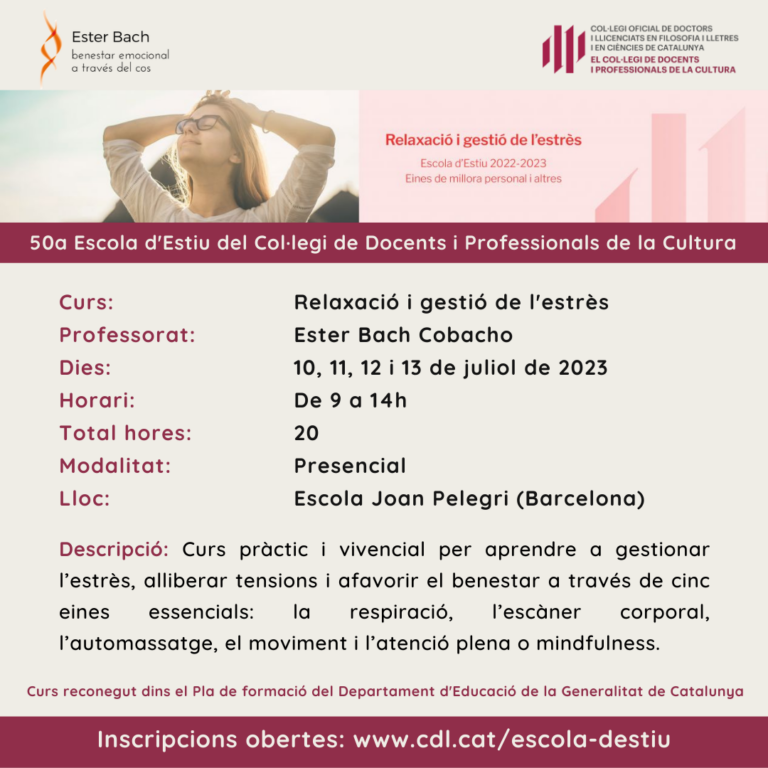 Curs de Relaxació i Gestió de l’estrès | Curso de Relajación y gestión del estrés